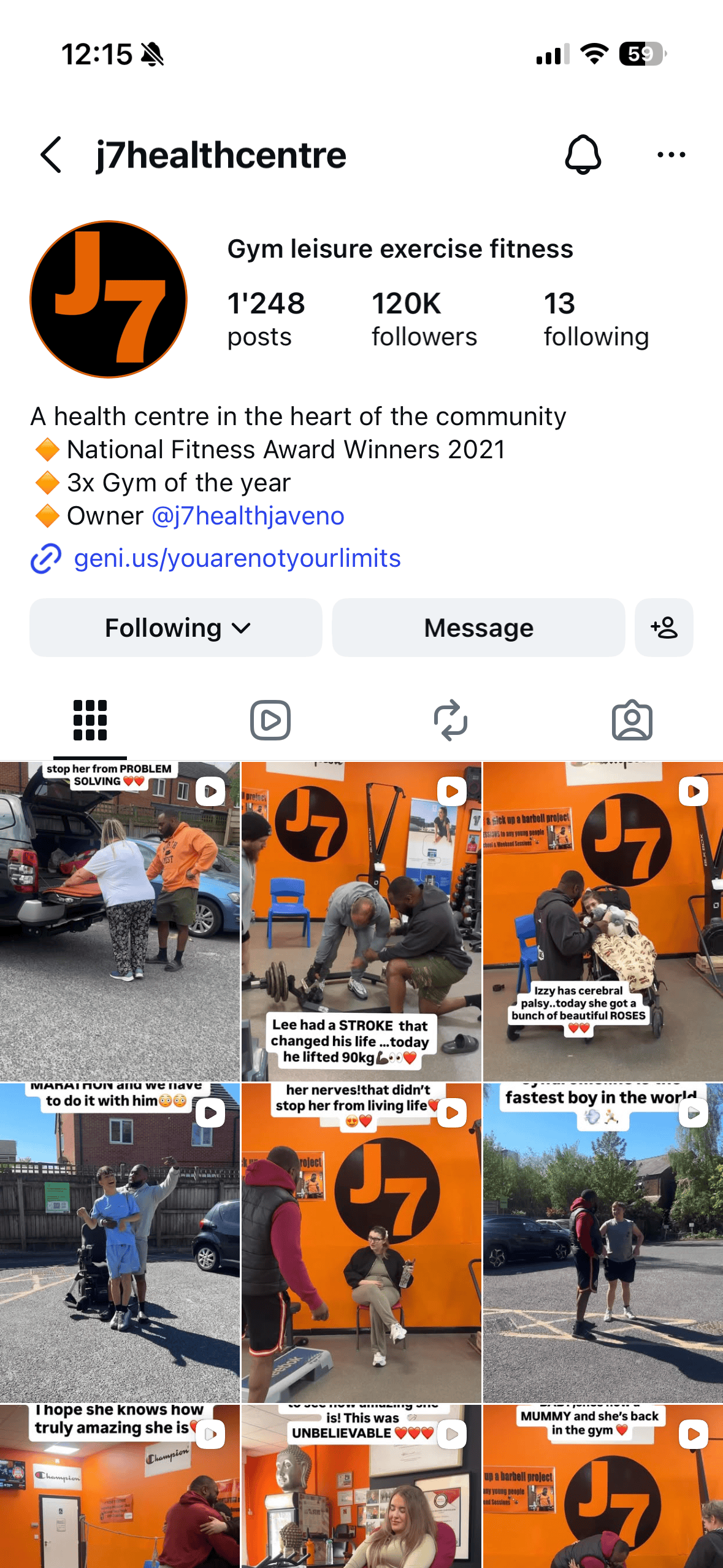 j7healthcentre instagram page