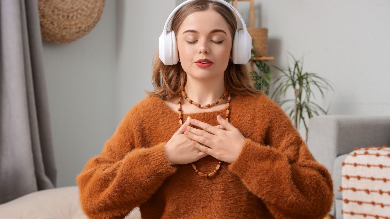 woman sitting doing Loving-Kindness Meditation Metta